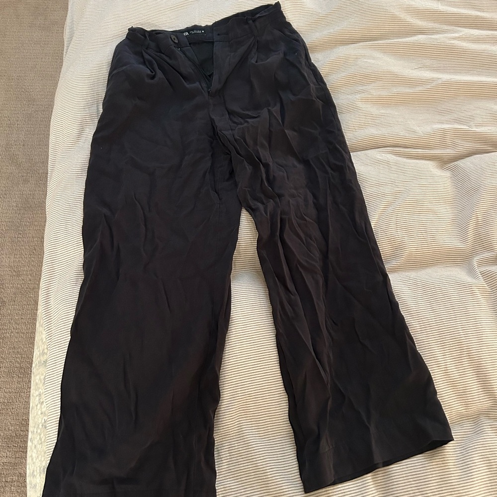 Zara Black Dress Pants Elegant Full-Length Design